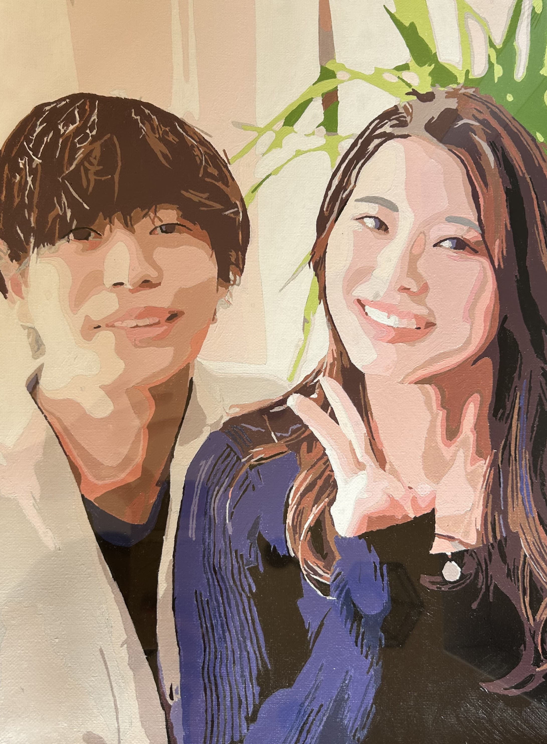 寄り添うふたりを描いた作品